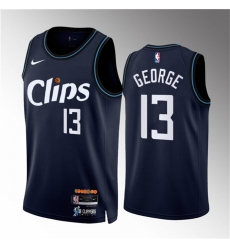 Men Los Angeles Clippers 13 Paul George Navy 2023 24 City Edition Stitched Jersey Men Los Angeles Clippers 13 Paul George Navy 2023 24 City Edition Stitched Jersey