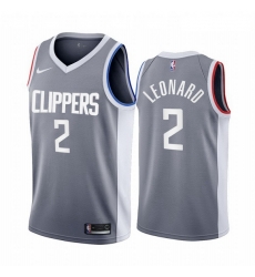 Men Los Angeles Clippers 2 Kawhi Leonard Gray NBA Swingman 2020 21 Earned Edition Jersey Men Los Angeles Clippers 2 Kawhi Leonard Gray NBA Swingman 2020 21 Earned Edition Jersey