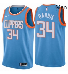 Mens Nike Los Angeles Clippers 34 Tobias Harris Authentic Blue NBA Jersey City Edition Mens Nike Los Angeles Clippers 34 Tobias Harris Authentic Blue NBA Jersey City Edition