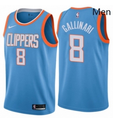 Mens Nike Los Angeles Clippers 8 Danilo Gallinari Authentic Blue NBA Jersey City Edition Mens Nike Los Angeles Clippers 8 Danilo Gallinari Authentic Blue NBA Jersey City Edition