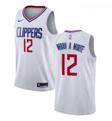 Womens Nike Los Angeles Clippers 12 Luc Mbah a Moute Swingman White NBA Jersey Association Edition Womens Nike Los Angeles Clippers 12 Luc Mbah a Moute Swingman White NBA Jersey Association Edition