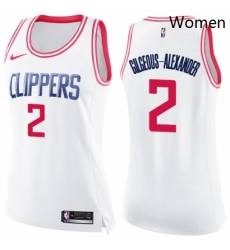 Womens Nike Los Angeles Clippers 2 Shai Gilgeous Alexander Swingman White Pink Fashion NBA Jersey Womens Nike Los Angeles Clippers 2 Shai Gilgeous Alexander Swingman White Pink Fashion NBA Jersey