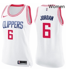 Womens Nike Los Angeles Clippers 6 DeAndre Jordan Swingman WhitePink Fashion NBA Jersey Womens Nike Los Angeles Clippers 6 DeAndre Jordan Swingman WhitePink Fashion NBA Jersey