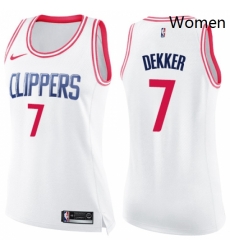 Womens Nike Los Angeles Clippers 7 Sam Dekker Swingman WhitePink Fashion NBA Jersey Womens Nike Los Angeles Clippers 7 Sam Dekker Swingman WhitePink Fashion NBA Jersey