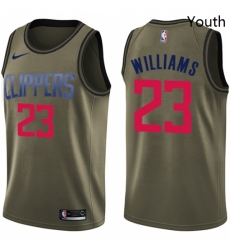 Youth Nike Los Angeles Clippers 23 Louis Williams Swingman Green Salute to Service NBA Jersey Youth Nike Los Angeles Clippers 23 Louis Williams Swingman Green Salute to Service NBA Jersey