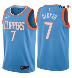 Youth Nike Los Angeles Clippers 7 Sam Dekker Swingman Blue NBA Jersey City Edition Youth Nike Los Angeles Clippers 7 Sam Dekker Swingman Blue NBA Jersey City Edition