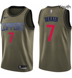 Youth Nike Los Angeles Clippers 7 Sam Dekker Swingman Green Salute to Service NBA Jersey Youth Nike Los Angeles Clippers 7 Sam Dekker Swingman Green Salute to Service NBA Jersey