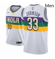 Men NBA 2018 19 New Orleans Pelicans 33 Wesley Johnson City Edition White Jersey Men NBA 2018 19 New Orleans Pelicans 33 Wesley Johnson City Edition White Jersey