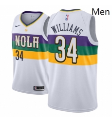 Men NBA 2018 19 New Orleans Pelicans 34 Kenrich Williams City Edition White Jersey Men NBA 2018 19 New Orleans Pelicans 34 Kenrich Williams City Edition White Jersey