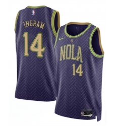 Men New Orleans Pelicans 14 Brandon Ingram Purple 2024 25 City Ediiton Stitched Basketball Jersey Men New Orleans Pelicans 14 Brandon Ingram Purple 2024 25 City Ediiton Stitched Basketball Jersey
