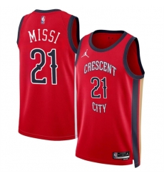 Men New Orleans Pelicans 21 Yves Missi Red 2024 Draft Statement Edition Stitched Basketball Jersey Men New Orleans Pelicans 21 Yves Missi Red 2024 Draft Statement Edition Stitched Basketball Jersey