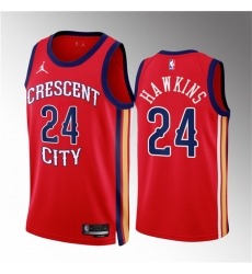 Men New Orleans Pelicans 24 Jordan Hawkins Red 2022 23 Statement Edition Stitched Basketball Jersey Men New Orleans Pelicans 24 Jordan Hawkins Red 2022 23 Statement Edition Stitched Basketball Jersey