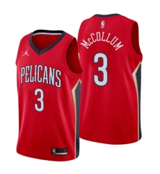 Men New Orleans Pelicans 3 C J McCollum Red Statement Edition Stitched Jerse Men New Orleans Pelicans 3 C J McCollum Red Statement Edition Stitched Jerse