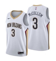 Men New Orleans Pelicans 3 C J McCollum White Association Edition Stitched Jerse Men New Orleans Pelicans 3 C J McCollum White Association Edition Stitched Jerse