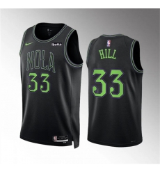 Men New Orleans Pelicans 33 Malcolm Hill Black City Edition Stitched Basketball Jersey Men New Orleans Pelicans 33 Malcolm Hill Black City Edition Stitched Basketball Jersey