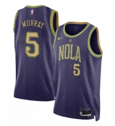 Men New Orleans Pelicans 5 Dejounte Murray Purple 2024 25 City Ediiton Stitched Basketball Jersey Men New Orleans Pelicans 5 Dejounte Murray Purple 2024 25 City Ediiton Stitched Basketball Jersey