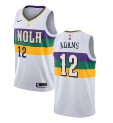 Men Nike New Orleans Pelicans 12 Steven Adams White NBA Swingman City Edition 2018 19 Jersey Men Nike New Orleans Pelicans 12 Steven Adams White NBA Swingman City Edition 2018 19 Jersey