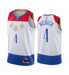 Men Nike New Orleans Pelicans 4 JJ Redick White NBA Swingman 2020 21 City Edition Jersey Men Nike New Orleans Pelicans 4 JJ Redick White NBA Swingman 2020 21 City Edition Jersey