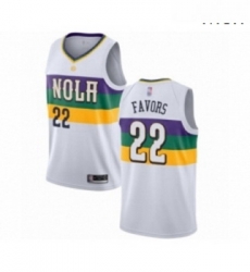 Mens New Orleans Pelicans 22 Derrick Favors Authentic White Basketball Jersey City Edition Mens New Orleans Pelicans 22 Derrick Favors Authentic White Basketball Jersey City Edition