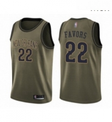 Mens New Orleans Pelicans 22 Derrick Favors Swingman Green Salute to Service Basketball Jersey Mens New Orleans Pelicans 22 Derrick Favors Swingman Green Salute to Service Basketball Jersey
