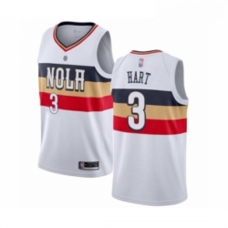 Mens New Orleans Pelicans 3 Josh Hart White Swingman Jersey Earned Edition 