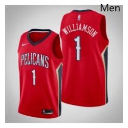 Mens Nike New Orleans Pelicans 1 Zion Williamson Red NBA Swingman Statement Edition Jersey 