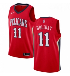 Mens Nike New Orleans Pelicans 11 Jrue Holiday Authentic Red Alternate NBA Jersey Statement Edition Mens Nike New Orleans Pelicans 11 Jrue Holiday Authentic Red Alternate NBA Jersey Statement Edition