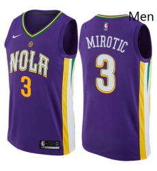 Mens Nike New Orleans Pelicans 3 Nikola Mirotic Authentic Purple NBA Jersey City Edition Mens Nike New Orleans Pelicans 3 Nikola Mirotic Authentic Purple NBA Jersey City Edition