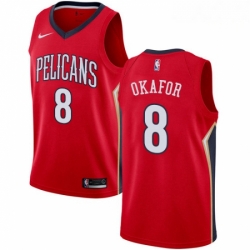 Mens Nike New Orleans Pelicans 8 Jahlil Okafor Swingman Red NBA Jersey Statement Edition 