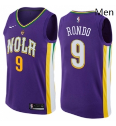 Mens Nike New Orleans Pelicans 9 Rajon Rondo Authentic Purple NBA Jersey City Edition Mens Nike New Orleans Pelicans 9 Rajon Rondo Authentic Purple NBA Jersey City Edition
