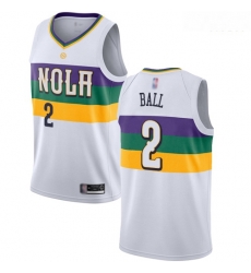 Pelicans #2 Lonzo Ball White Basketball Swingman City Edition 2018 19 Jersey Pelicans #2 Lonzo Ball White Basketball Swingman City Edition 2018 19 Jersey