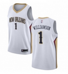 Womens Nike New Orleans Pelicans 1 Zion Williamson White NBA Swingman Association Edition Jersey Womens Nike New Orleans Pelicans 1 Zion Williamson White NBA Swingman Association Edition Jersey