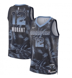 Men Memphis Grizzlies 12 Ja Morant Navy 2025 Select Series Swingman Stitched Basketball Jersey
