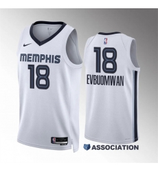 Men Memphis Grizzlies 18 Tosan Evbuomwan White Association Edition Stitched Jersey Men Memphis Grizzlies 18 Tosan Evbuomwan White Association Edition Stitched Jersey