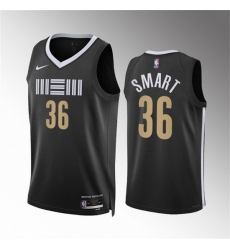 Men Memphis Grizzlies 36 Marcus Smart Black 2023 24 City Edition Stitched Basketball Jersey Men Memphis Grizzlies 36 Marcus Smart Black 2023 24 City Edition Stitched Basketball Jersey