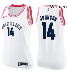 Womens Nike Memphis Grizzlies 14 Brice Johnson Swingman WhitePink Fashion NBA Jersey Womens Nike Memphis Grizzlies 14 Brice Johnson Swingman WhitePink Fashion NBA Jersey
