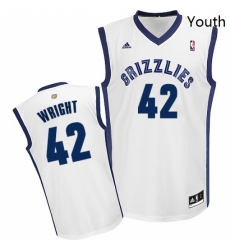 Youth Adidas Memphis Grizzlies 42 Lorenzen Wright Swingman White Home NBA Jersey Youth Adidas Memphis Grizzlies 42 Lorenzen Wright Swingman White Home NBA Jersey