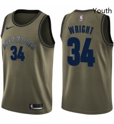 Youth Nike Memphis Grizzlies 34 Brandan Wright Swingman Green Salute to Service NBA Jersey Youth Nike Memphis Grizzlies 34 Brandan Wright Swingman Green Salute to Service NBA Jersey