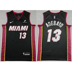 Men Miami Heat 13 Bam Adebayo Black Icon Edition Stitched Basketball Jersey