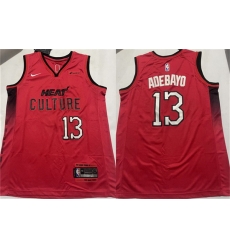 Men Miami Heat 13 Bam Adebayo Red 2024 25 City Edition Stitched Basketball Jersey Men Miami Heat 13 Bam Adebayo Red 2024 25 City Edition Stitched Basketball Jersey