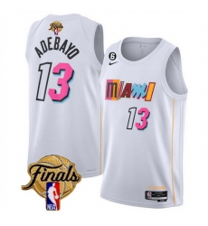 Men Miami Heat 13 Bam Adebayo White 2023 Finals City Edition With NO 6 Patch Stitched Basketball Jersey Men Miami Heat 13 Bam Adebayo White 2023 Finals City Edition With NO 6 Patch Stitched Basketball Jersey