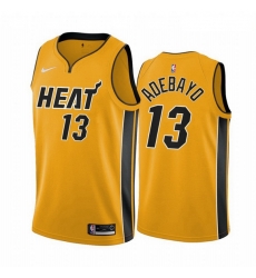 Men Miami Heat 13 Bam Adebayo Yellow NBA Swingman 2020 21 Earned Edition Jersey Men Miami Heat 13 Bam Adebayo Yellow NBA Swingman 2020 21 Earned Edition Jersey