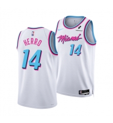 Men Miami Heat 14 Tyler Herro White 2024 25 City Edition Stitched Basketball Jersey Men Miami Heat 14 Tyler Herro White 2024 25 City Edition Stitched Basketball Jersey