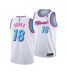 Men Miami Heat 18 Alec Burks White 2024 25 City Edition Stitched Basketball Jersey Men Miami Heat 18 Alec Burks White 2024 25 City Edition Stitched Basketball Jersey