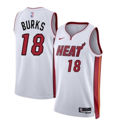 Men Miami Heat 18 Alec Burks White 2024 Association Edition Stitched Basketball Jersey Men Miami Heat 18 Alec Burks White 2024 Association Edition Stitched Basketball Jersey