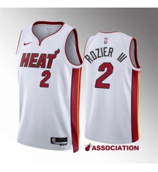 Men Miami Heat 2 Terry Rozier III White Association Edition Stitched Basketball Jersey Men Miami Heat 2 Terry Rozier III White Association Edition Stitched Basketball Jersey