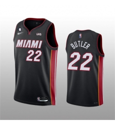 Men Miami Heat 22 Jimmy Butler Black With NO 6 Patch Stitched Jersey Men Miami Heat 22 Jimmy Butler Black With NO 6 Patch Stitched Jersey
