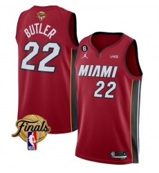 Men Miami Heat 22 Jimmy Butler Red 2023 Finals Statement Edition With NO 6 Patch Stitched Basketball Jersey Men Miami Heat 22 Jimmy Butler Red 2023 Finals Statement Edition With NO 6 Patch Stitched Basketball Jersey