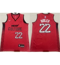 Men Miami Heat 22 Jimmy Butler Red 2024 25 City Edition Stitched Basketball Jersey Men Miami Heat 22 Jimmy Butler Red 2024 25 City Edition Stitched Basketball Jersey