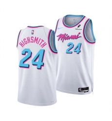 Men Miami Heat 24 Haywood Highsmith White 2024 25 City Edition Stitched Basketball Jersey Men Miami Heat 24 Haywood Highsmith White 2024 25 City Edition Stitched Basketball Jersey